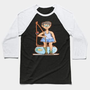 Man fishing in fish tank fish color Baseball T-Shirt